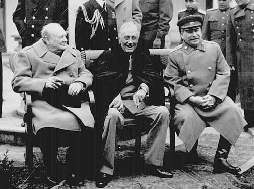 Churchill, Roosevelt, and Stalin at Yalta