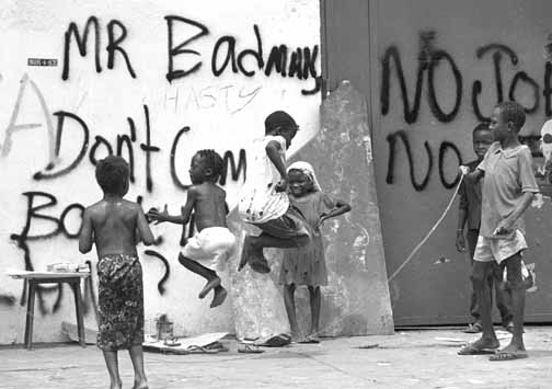 children playing in Monrovia