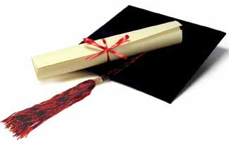diploma and mortarboard