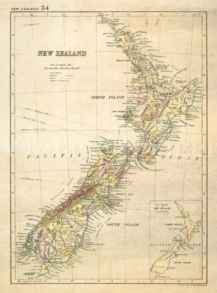 Old Map of New Zealand