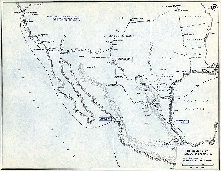 Map of Mexican American War