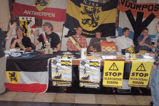 Booths at the festival for right-wing youth