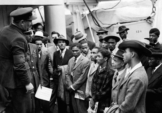 Jamaican immigrants welcomed off the Windrush