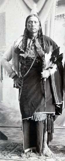 Quanah Parker in ceremonial garb, ca. 1890.