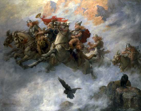 Ride of the Valkyries by William T. Maud (1890). Women held honored positions in the Norse pantheon.