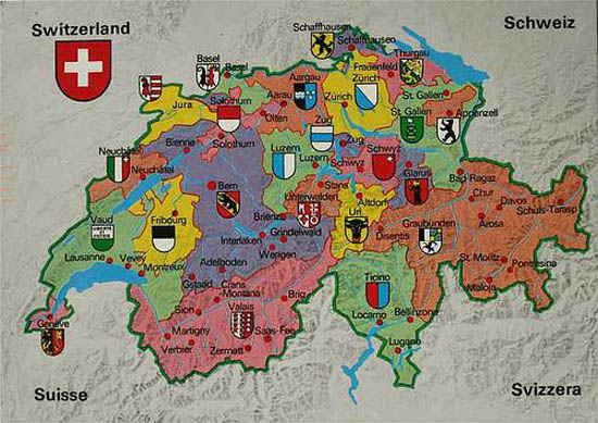 Switzerland is divided into 26 "cantons," each of which enjoys considerable autonomy.