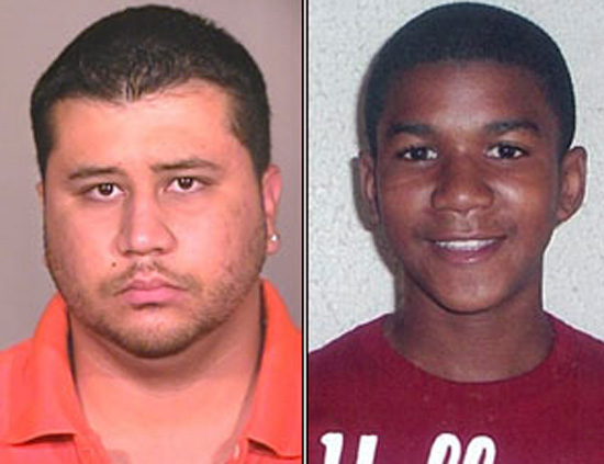 George Zimmerman and Trayvon Martin, as portrayed by the media.