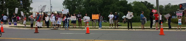 Some of the 51 protesters.