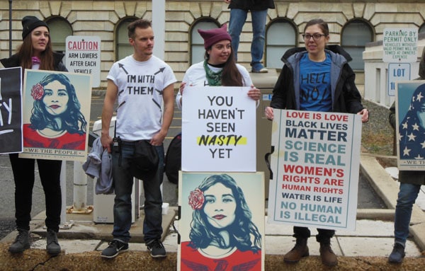 Anti-Trump Women's March Protesters