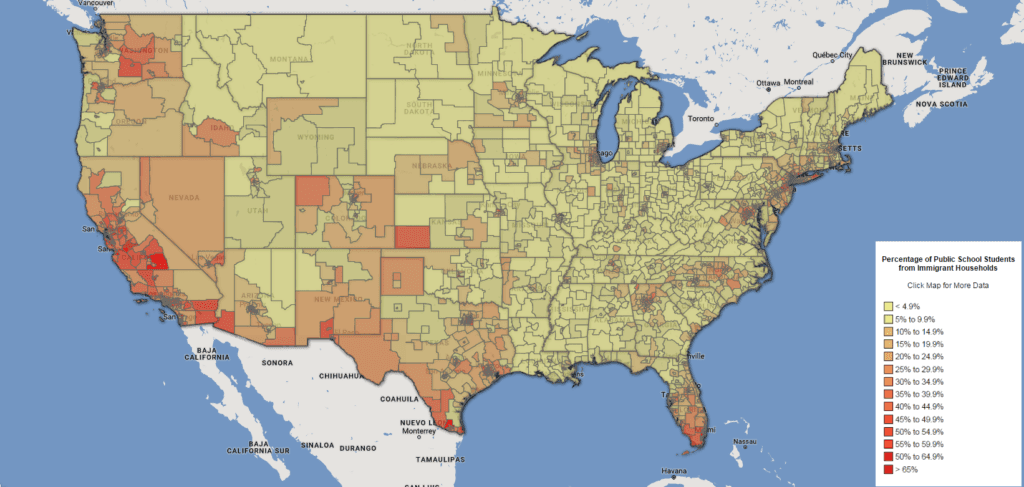 Percent of Public School Children from Immigrant Homes