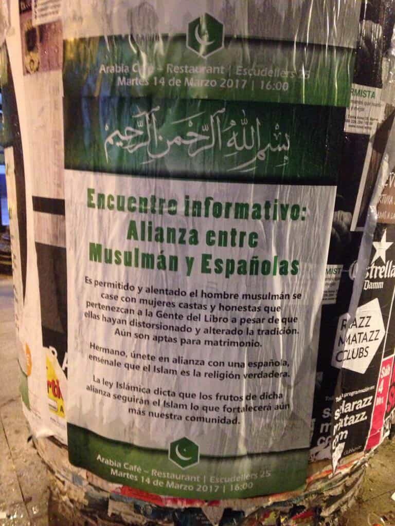 Islamist Poster in Barcelona, Spain