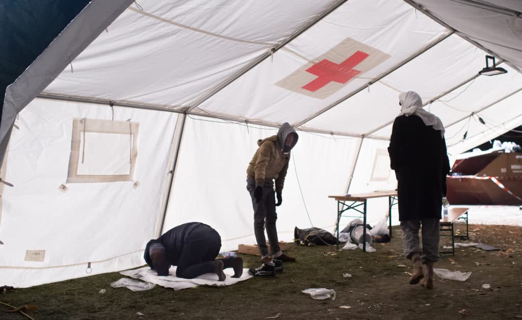 Refugees at the German-Austrian border