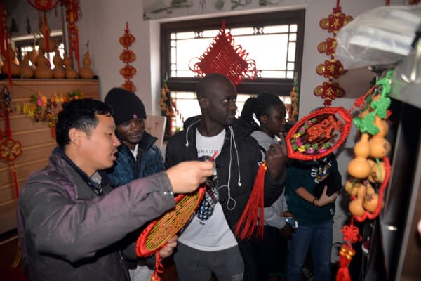 College students from Congo and Ghana experience Chinese traditional culture at Liaocheng University. (Credit Image: © SIPA Asia via ZUMA Wire)