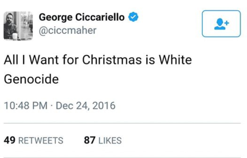 White Genocide Tweet