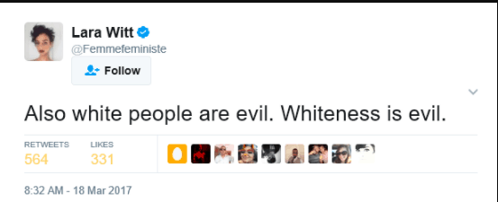 Anti-White Tweet