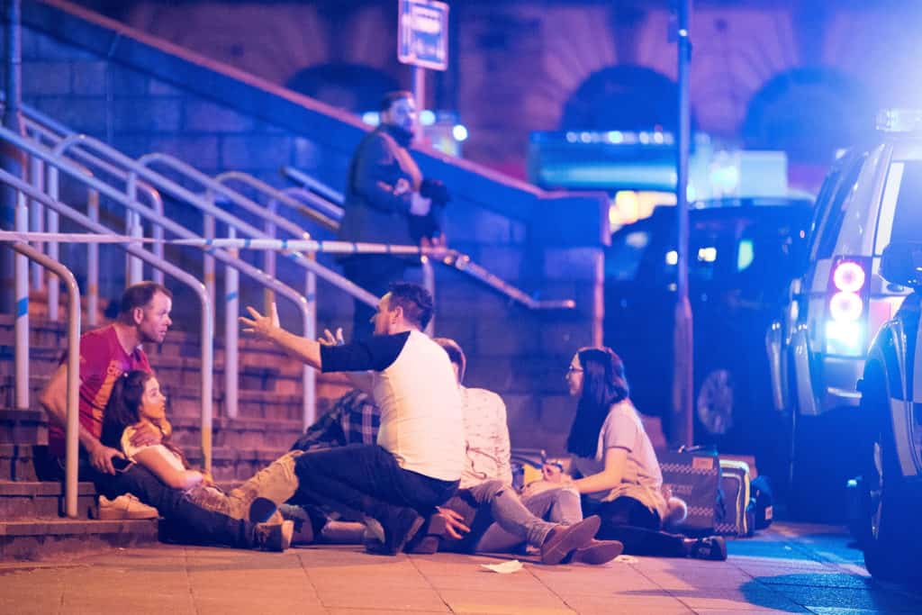 Concert Goers in Manchester after the Terrorism Attack