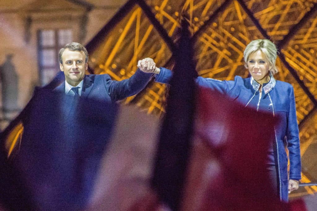Emmanuel Macron and wife
