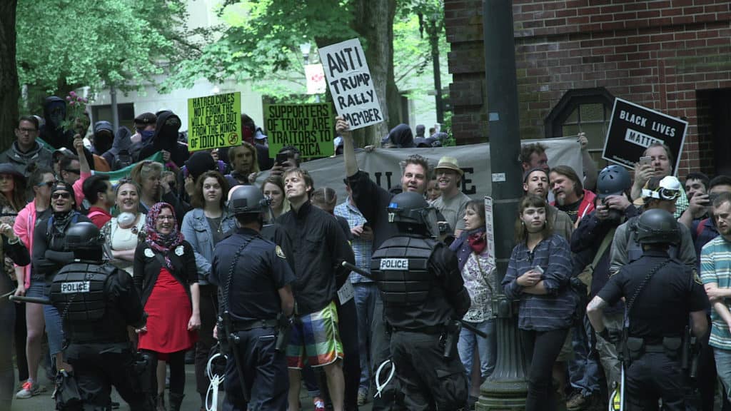 Anti-Trump People in Portland Oregon