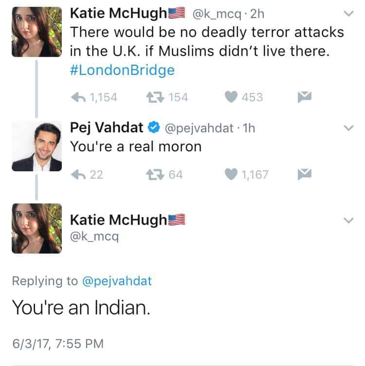Katie McHugh You're an Indian.
