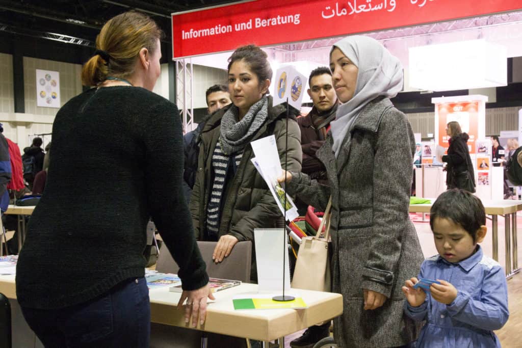 Job fair for refugees in Berlin