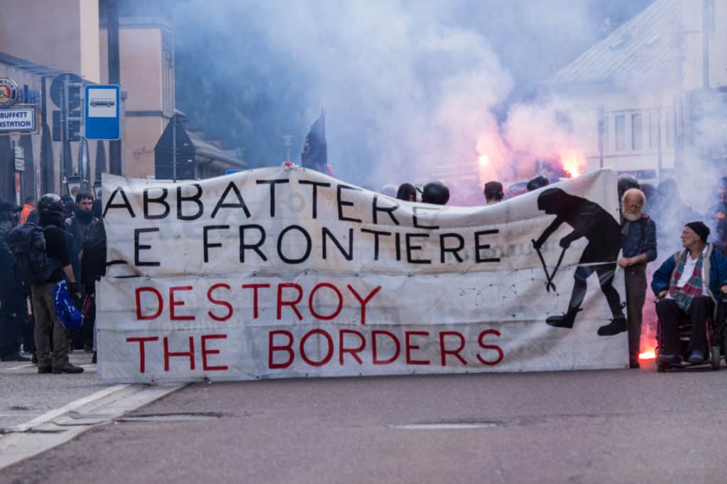 Protest at Italy-Austria border