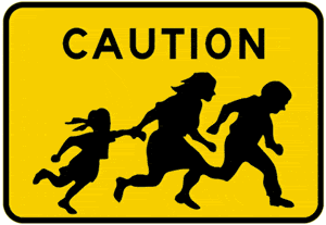 Immigrant Crossing Road Sign