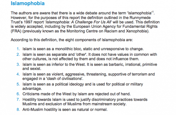 London Police Definition of Islamophobia