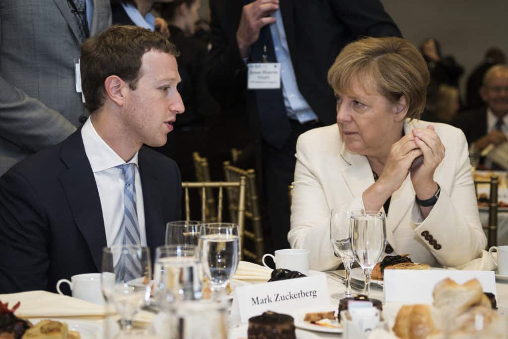Mark Zuckerberg with Angela Merkel