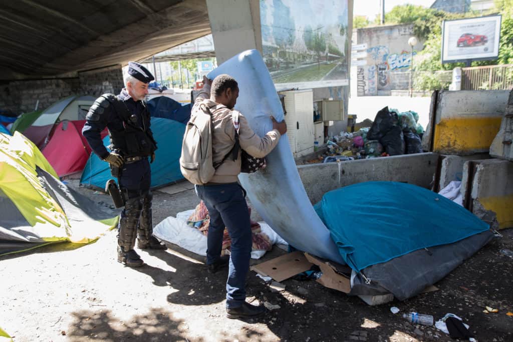 Migrant Camp in Paris, France
