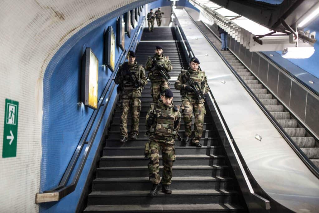 French Soldiers Patroling Paris