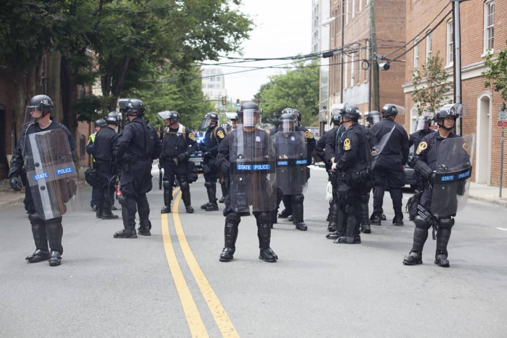 Police at Unite the Right