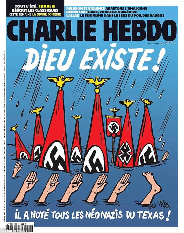 Charlie Hebdo Neo-Nazis of Texas Hurricane Harvey Cover
