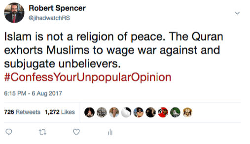 Robert Spencer Islam Tweet