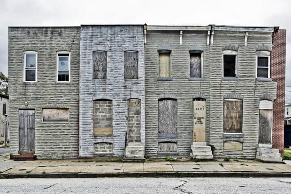 Dilapidated row-homes in Baltimore