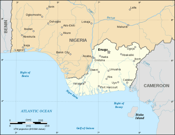 Republic of Biafra Nigeria Map