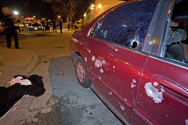 Car Destroyed in Gang Shooting