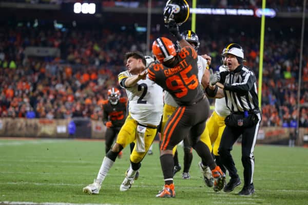 Myles Garrett and Mason Rudolph