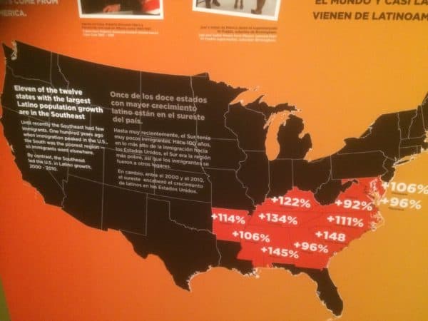 Map of Spread of Latins in the Old South