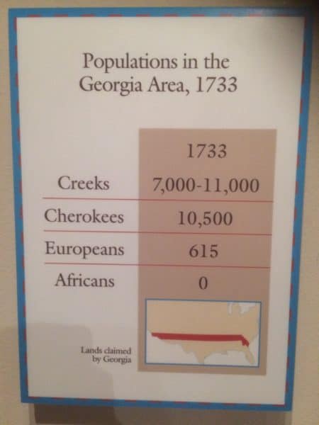 Georgia Demographics in 1733