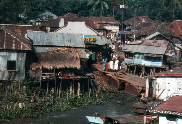 Shanty town in Barisal, Bangladesh