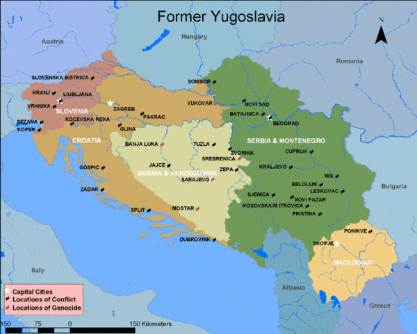 Map of Former Yugoslavia