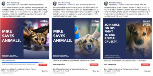 Mike Bloomberg 2020 Animal Cruelty Ads