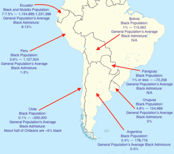 Map of Blacks in South America
