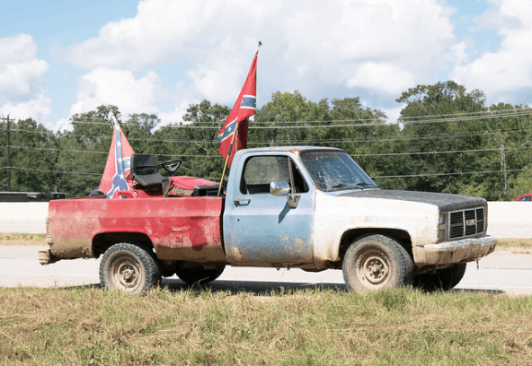 confederate flag pickup truck