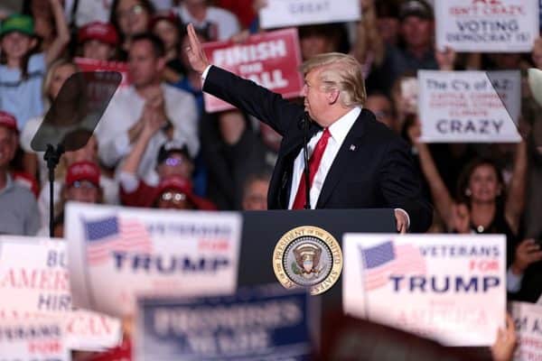 Donald Trump at a rally in Peoria, AZ