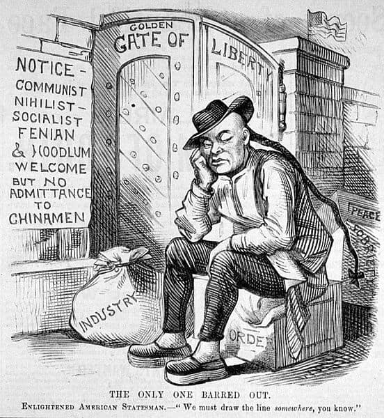 Chinese Exclusion Act of 1882 Cartoon