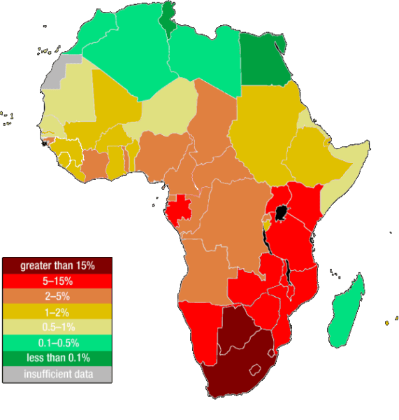 AIDS in Africa Map