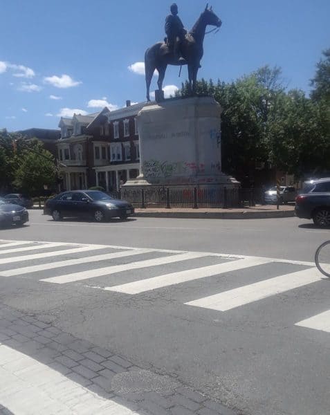 Stonewall Jackson monument is covered in anti-white, anti-police graffiti