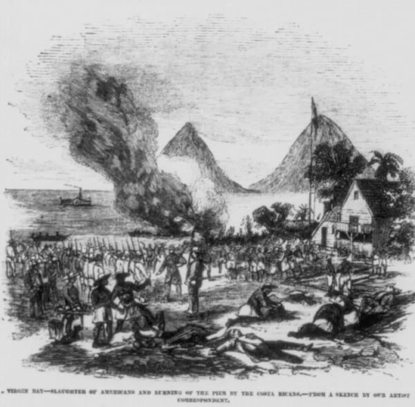 1856 Illustration of Nicaraguan Battle with William Walker
