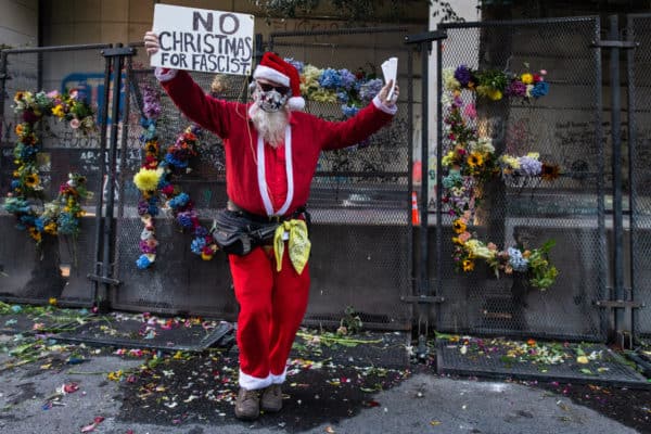 Santa at Black Lives Matter Protests - Portland